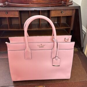 Kate Spade Cameron Pink Satchel Bag with Structured Design.